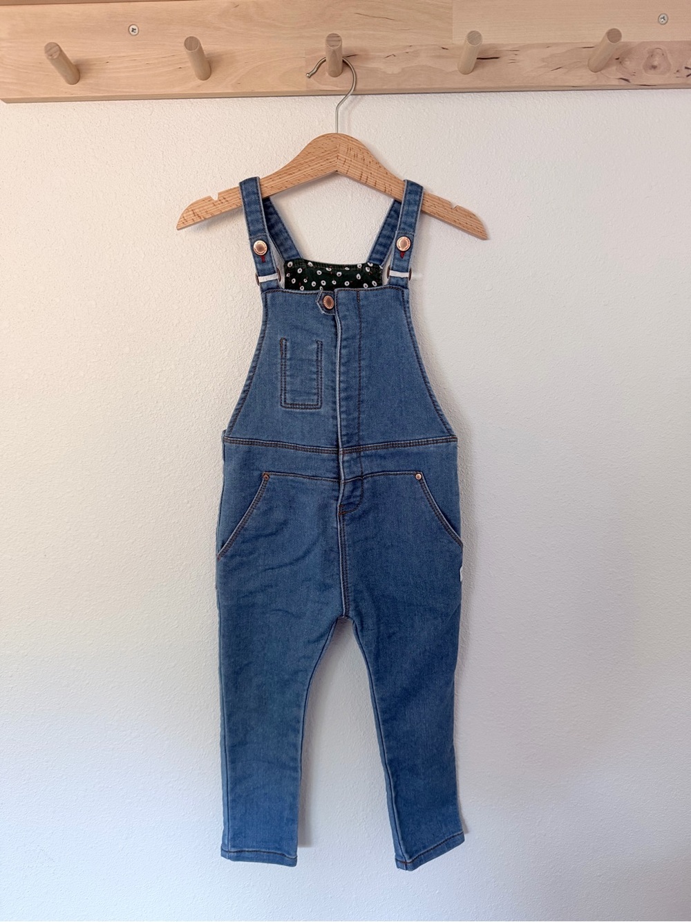 Zara Toddler Girl Blue Denim Overalls - Classic Adjustable Straps